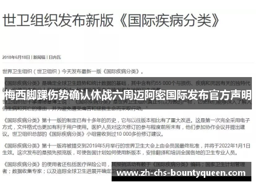 梅西脚踝伤势确认休战六周迈阿密国际发布官方声明